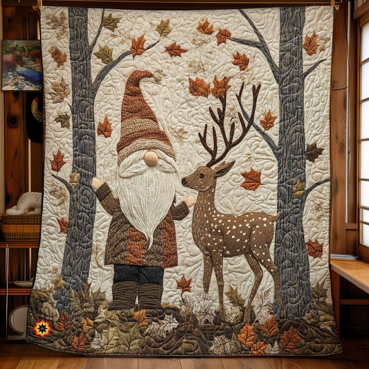 Gnome And Deer Autumn Vibes WU2112025CL Quilt