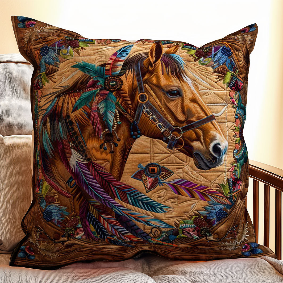 Horse WJ2806021CL Quilt Pillow Case