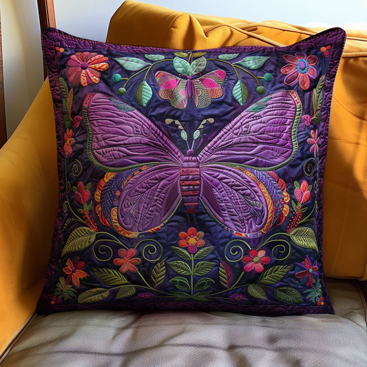 Purple Butterfly WJ1707027CL Quilt Pillow Case