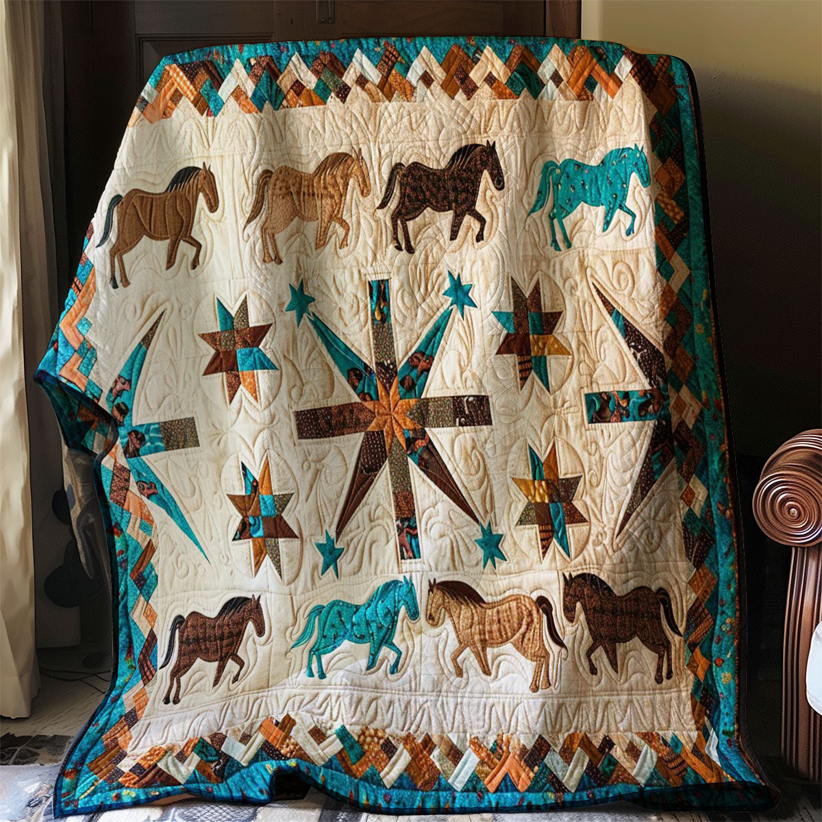 Western Inspired Horses WJ1806017CL Quilt