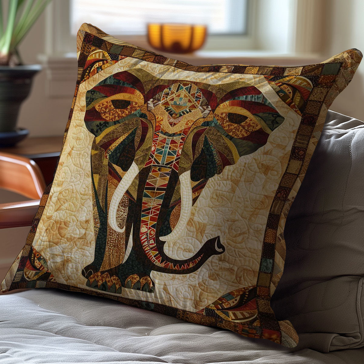 African Elephant WJ1507023CL Quilt Pillow Case