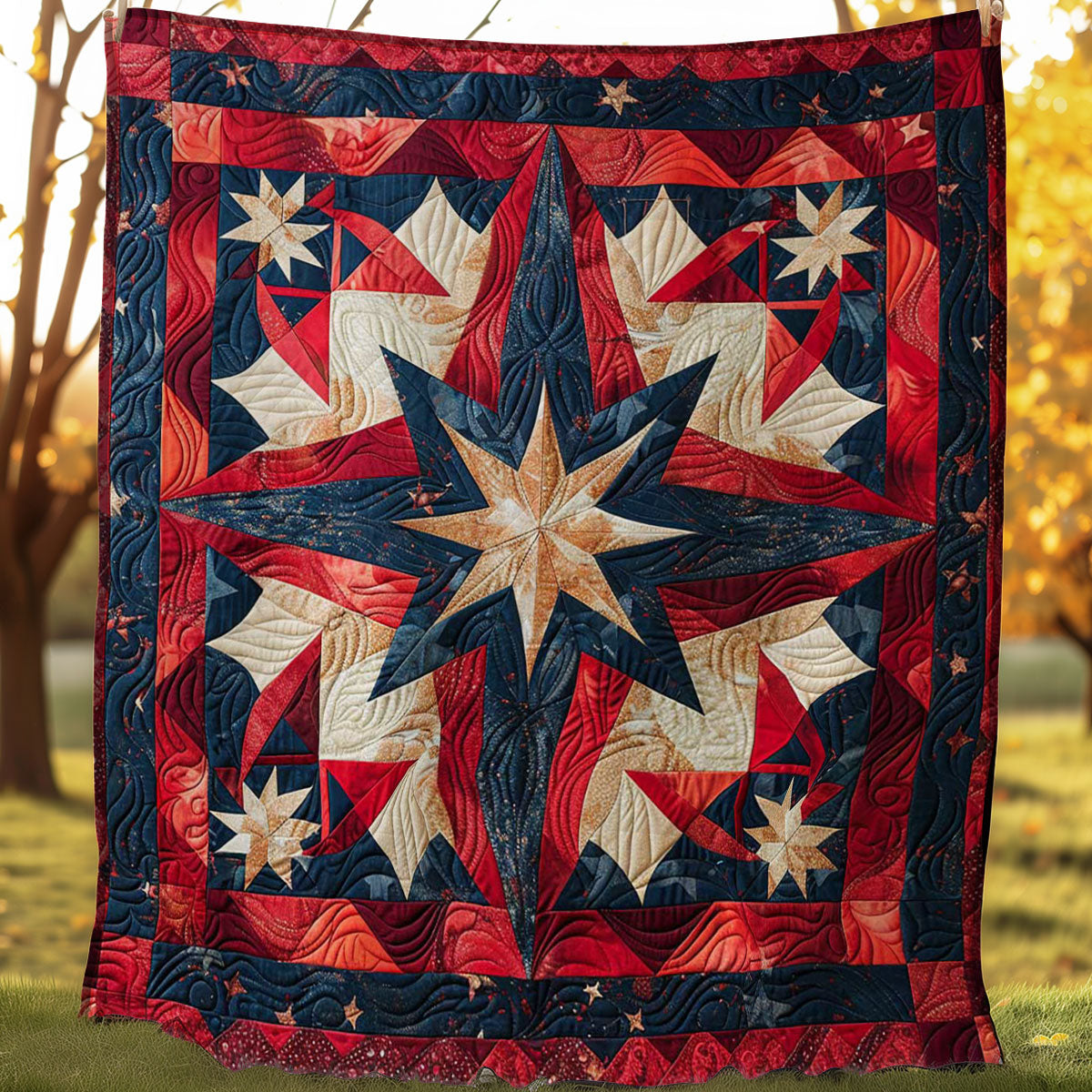 Patriotic Independence Star WJ0807001CL Quilt