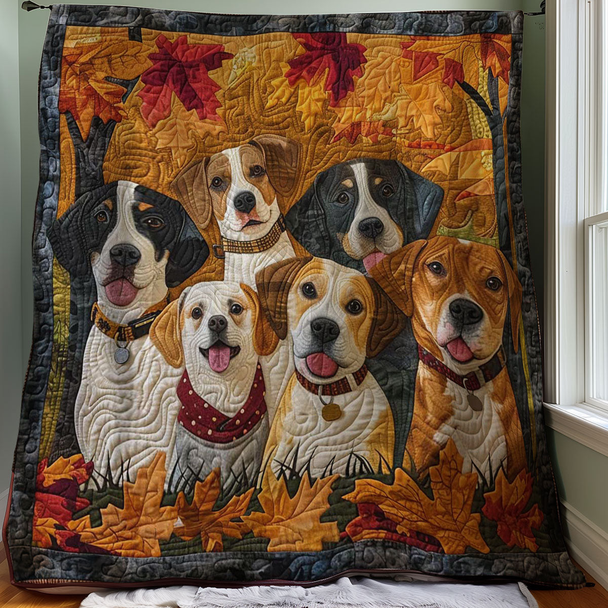 Autumn Dog WJ1608001CL Quilt