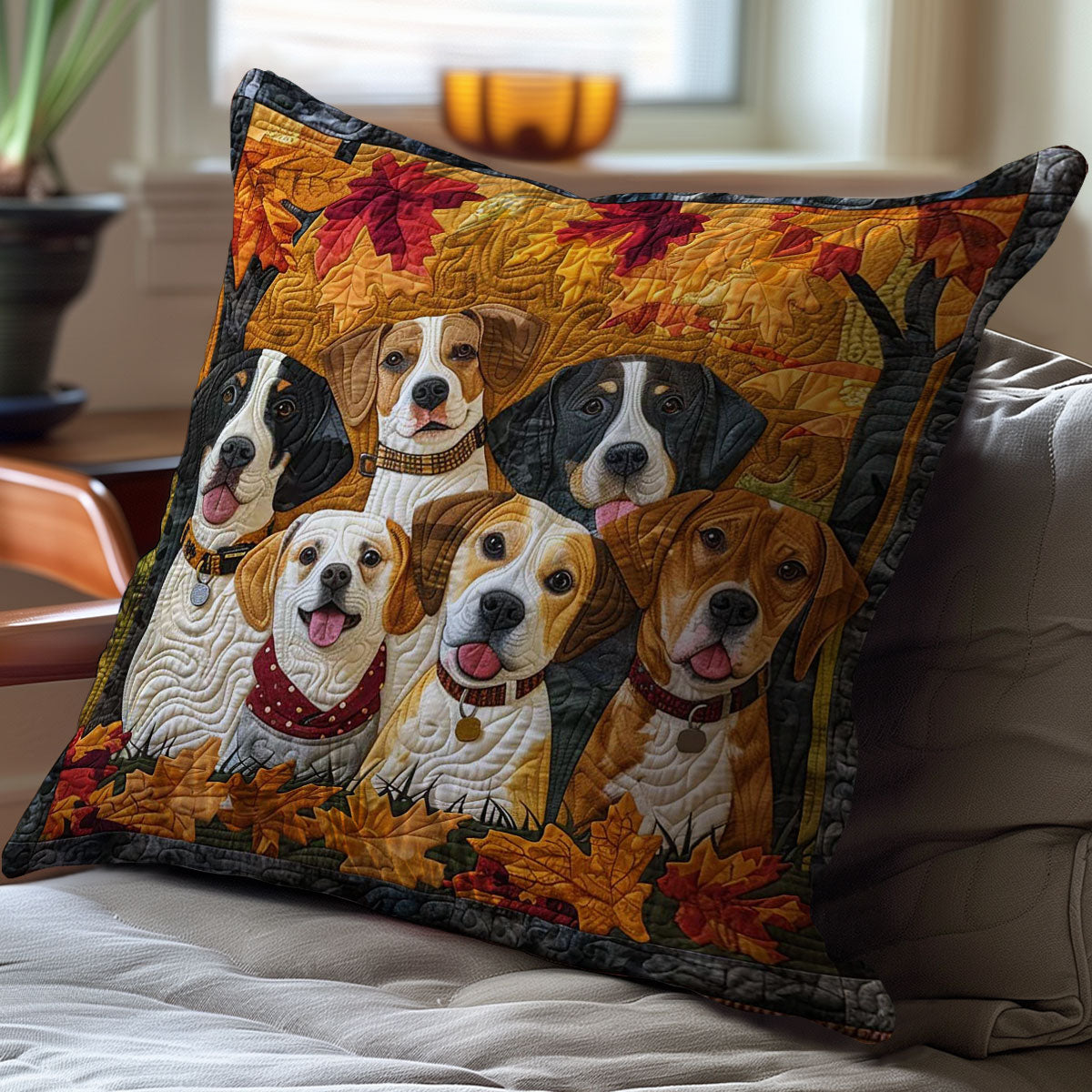 Autumn Dog WJ1608032CL Quilt Pillow Case