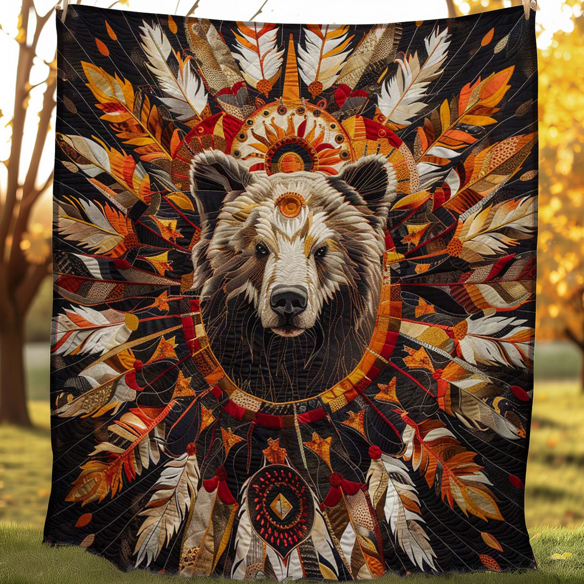 Bear Native American WJ0807021CL Quilt