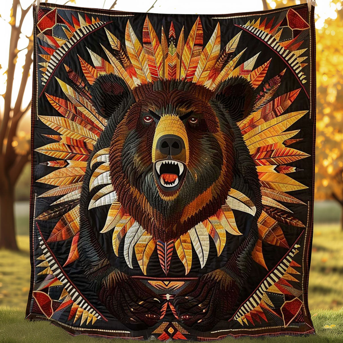 Bear Native American WJ1607002CL Quilt