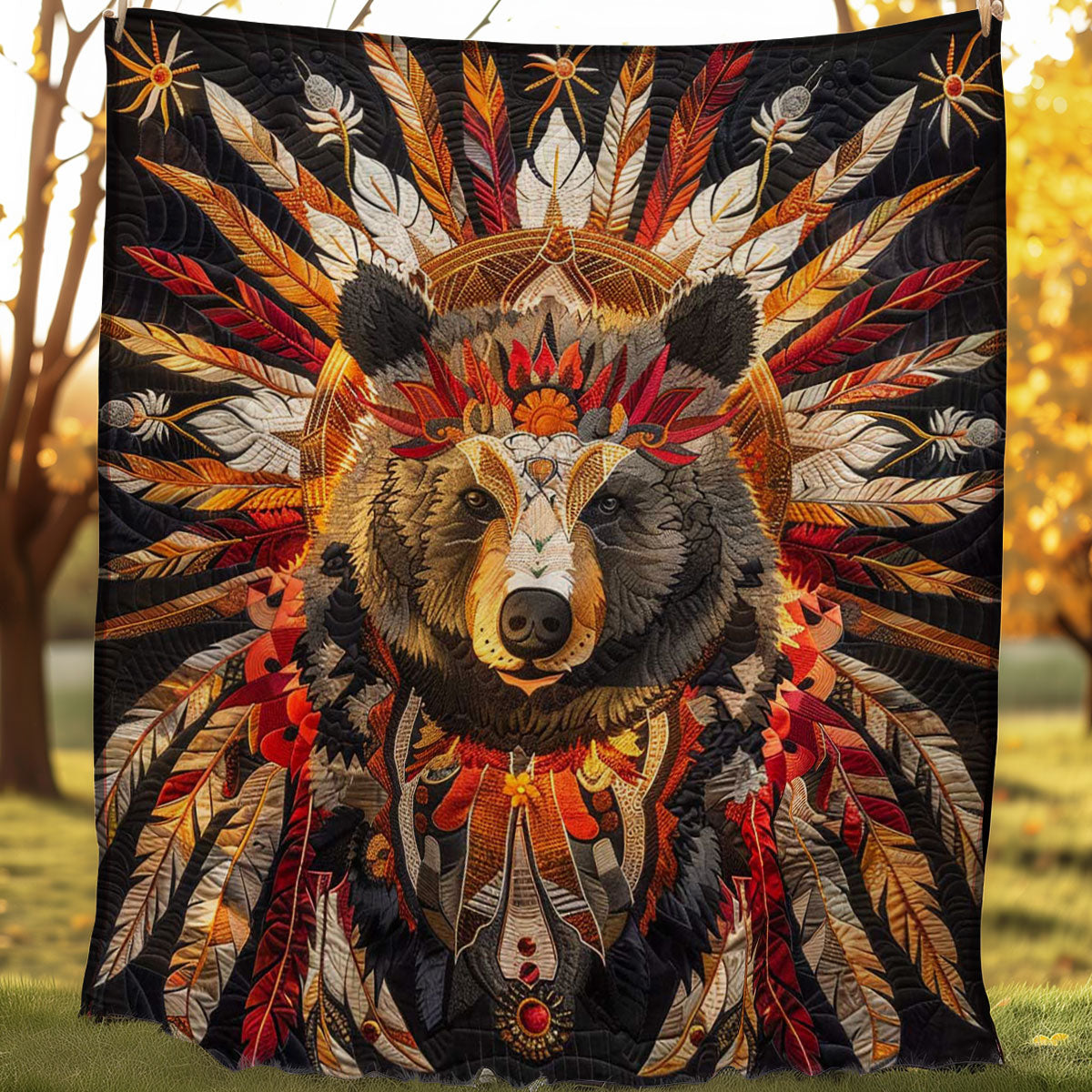 Bear Native American WJ1707001CL Quilt