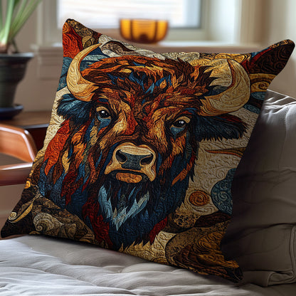 Bison Native American WJ1010034CL Quilt Pillow Case