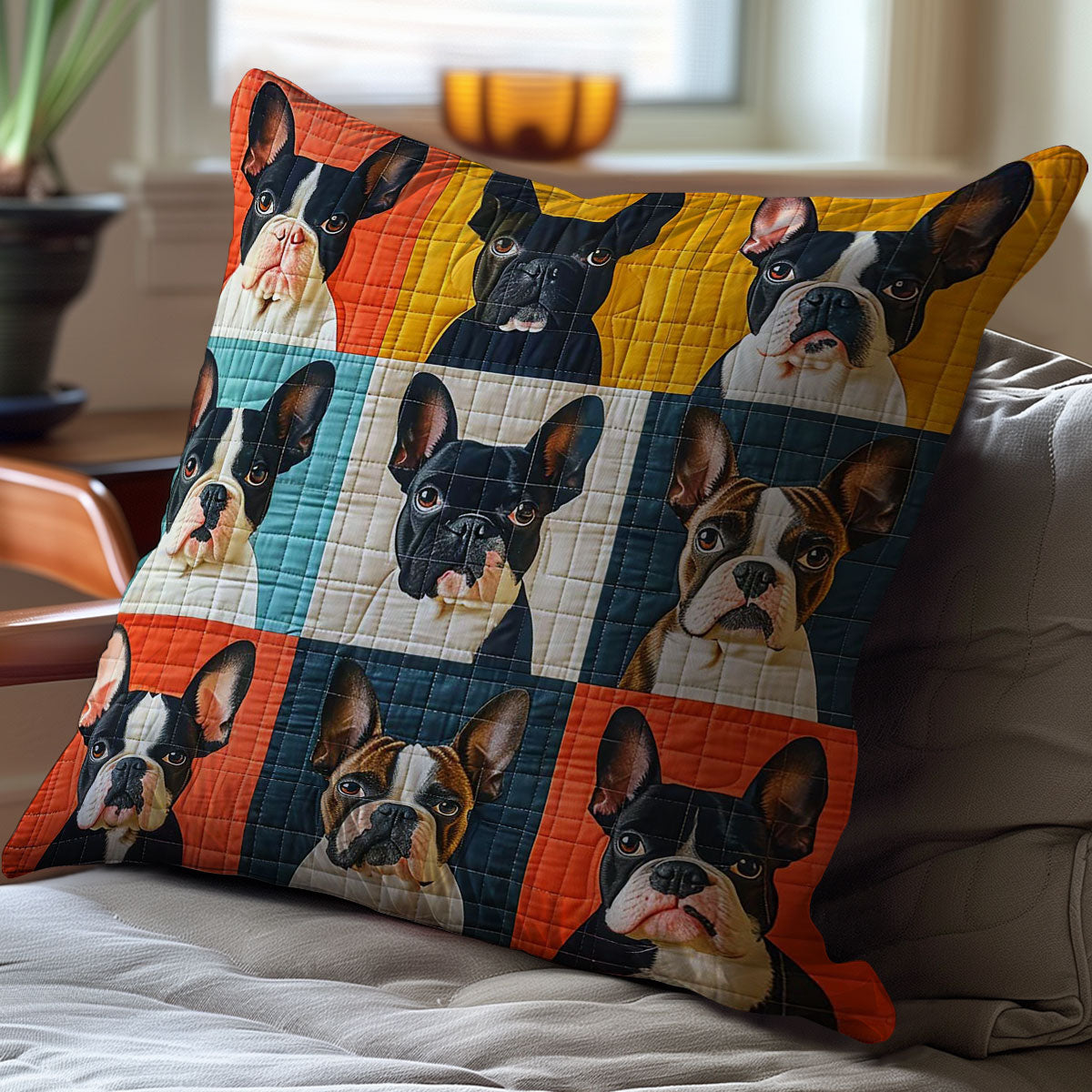 Boston Terrier WJ2708034CL Quilt Pillow Case