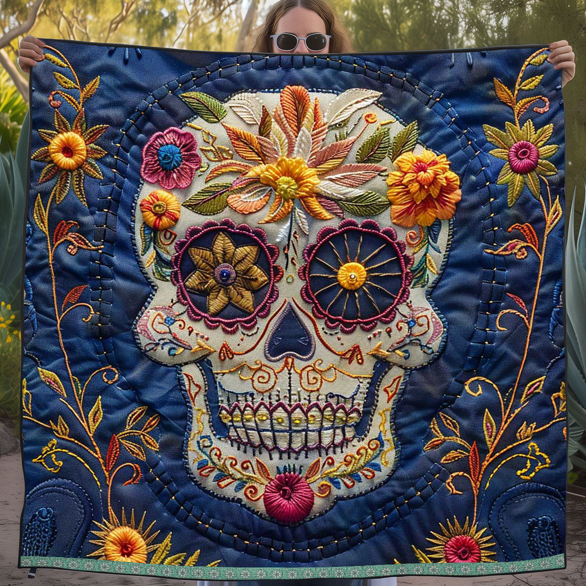 Calavera Sugar Skull WJ1409001CL Quilt