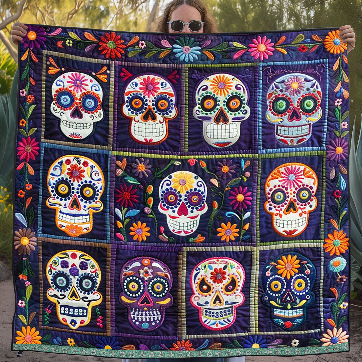 Calavera Sugar Skulls WJ1409003CL Quilt