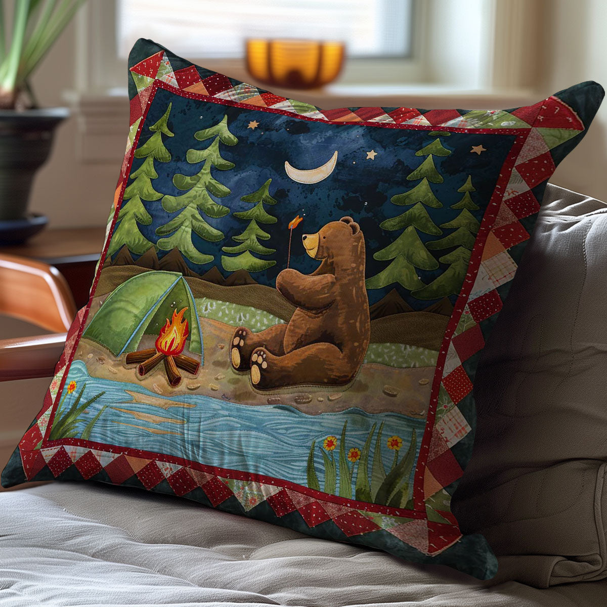 Camping Bear WJ2408032CL Quilt Pillow Case