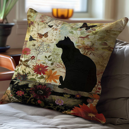 Cat By The Fountain WJ2207042CL Quilt Pillow Case