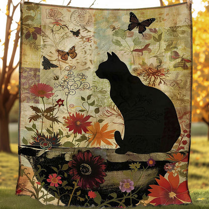 Cat By The Fountain WJ2207013CL Quilt