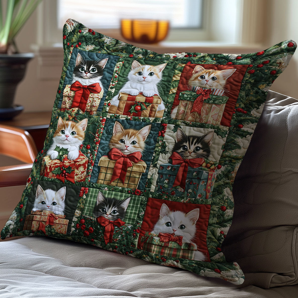 Christmas Baby Cat Gift WJ1110032CL Quilt Pillow Case