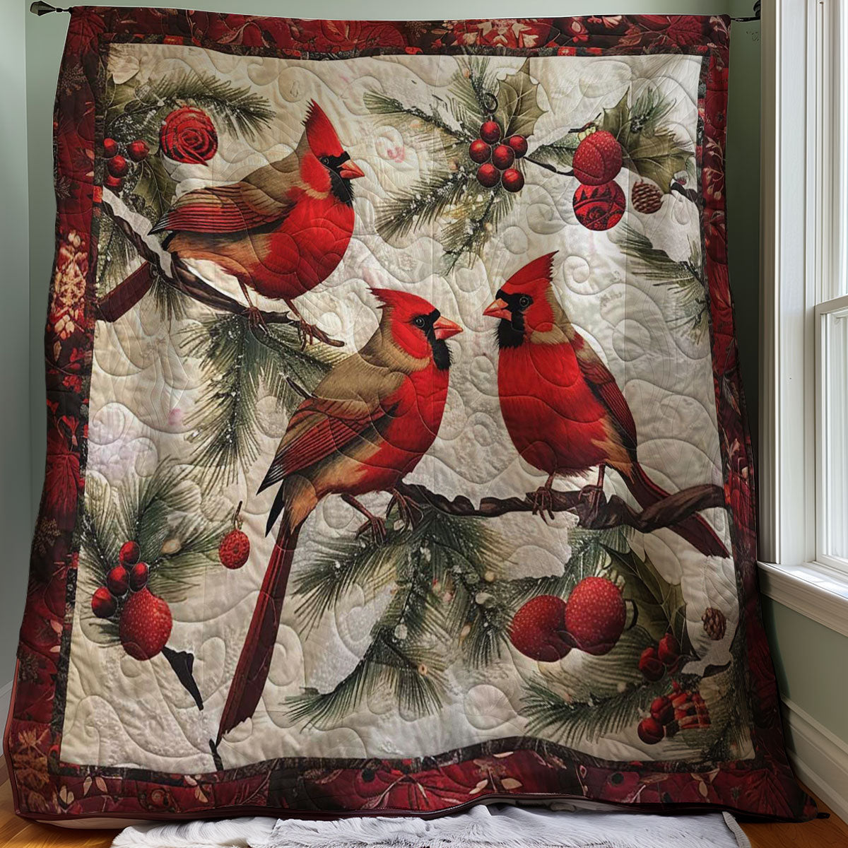 Christmas Cardinal WJ2008010CL Quilt