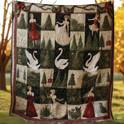 Christmas Swan Girl WJ2106007CL Quilt