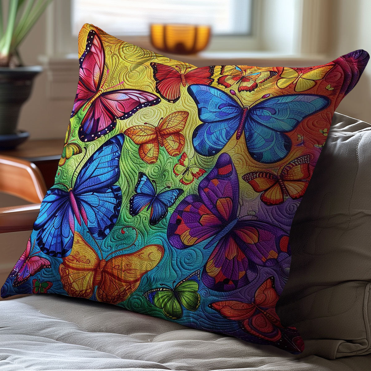 Colorful Butterflies WJ2608030CL Quilt Pillow Case