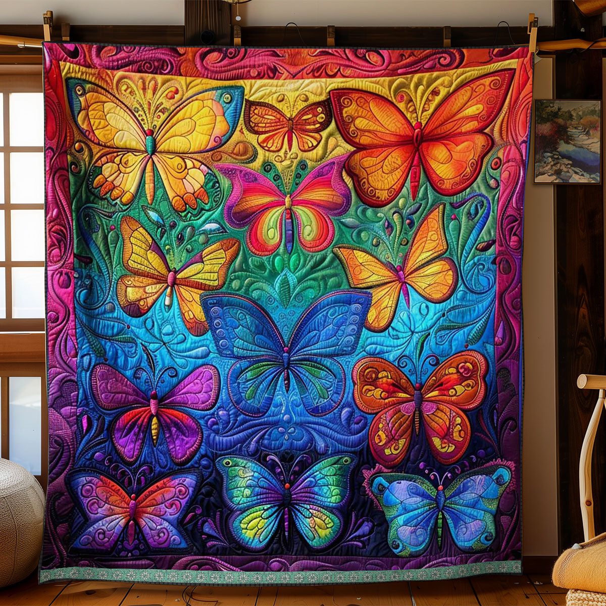 Colorful Butterflies WJ2908002CL Quilt