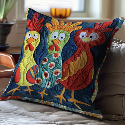 Colorful Chicken WJ1308030CL Quilt Pillow Case