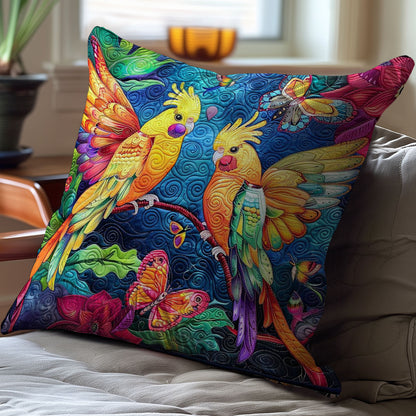 Colorful Cockatiel Couple WJ2608031CL Quilt Pillow Case