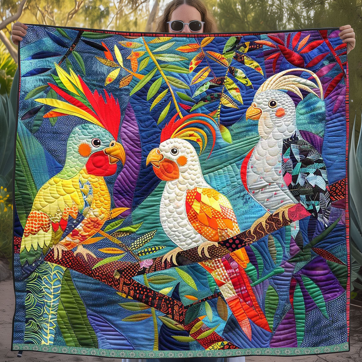 Colorful Cockatiels WJ1609003CL Quilt