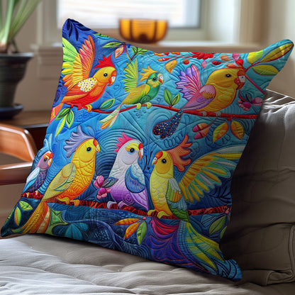 Colorful Cockatiels WJ2608032CL Quilt Pillow Case