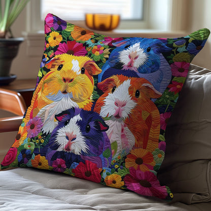 Colorful Flower Guinea Pigs WJ2708040CL Quilt Pillow Case