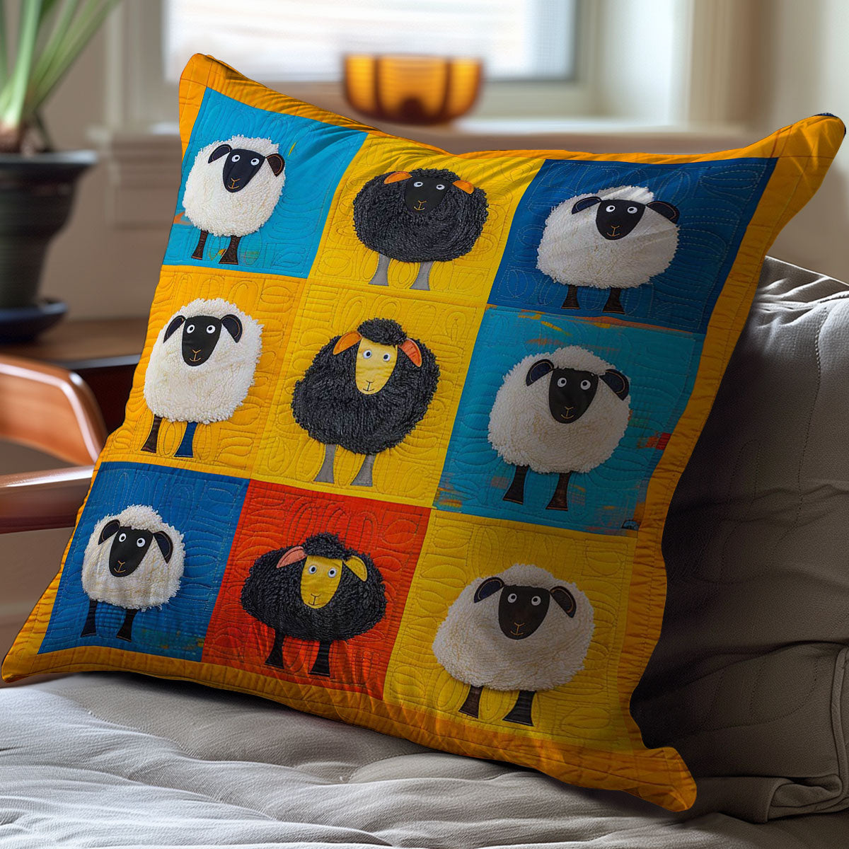 Colorful Sheep WJ1608036CL Quilt Pillow Case