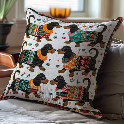 Cute Dachshunds WJ3107044CL Quilt Pillow Case