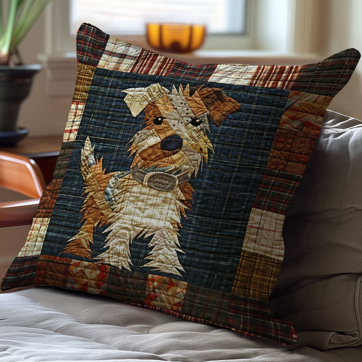 Cute Terrier Dog WJ3107045CL Quilt Pillow Case