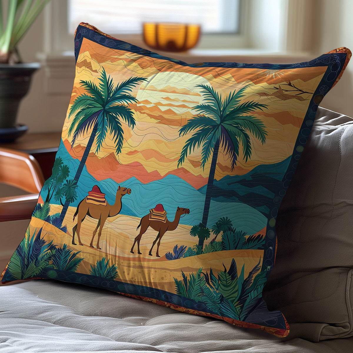 Desert Camel WJ0609035CL Quilt Pillow Case