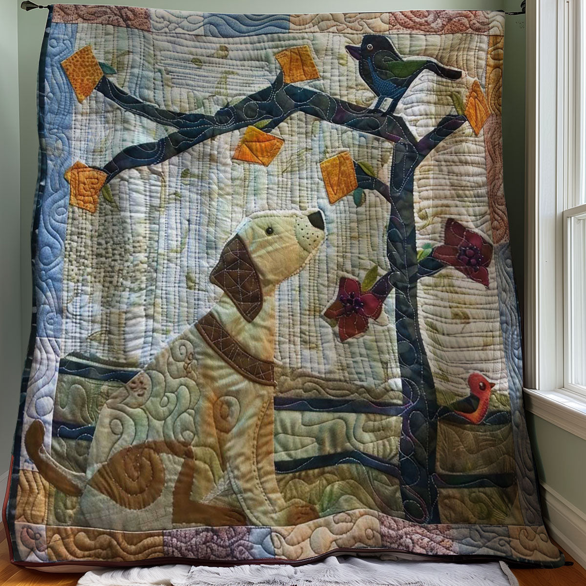 Dog And Bird WJ3007025CL Quilt