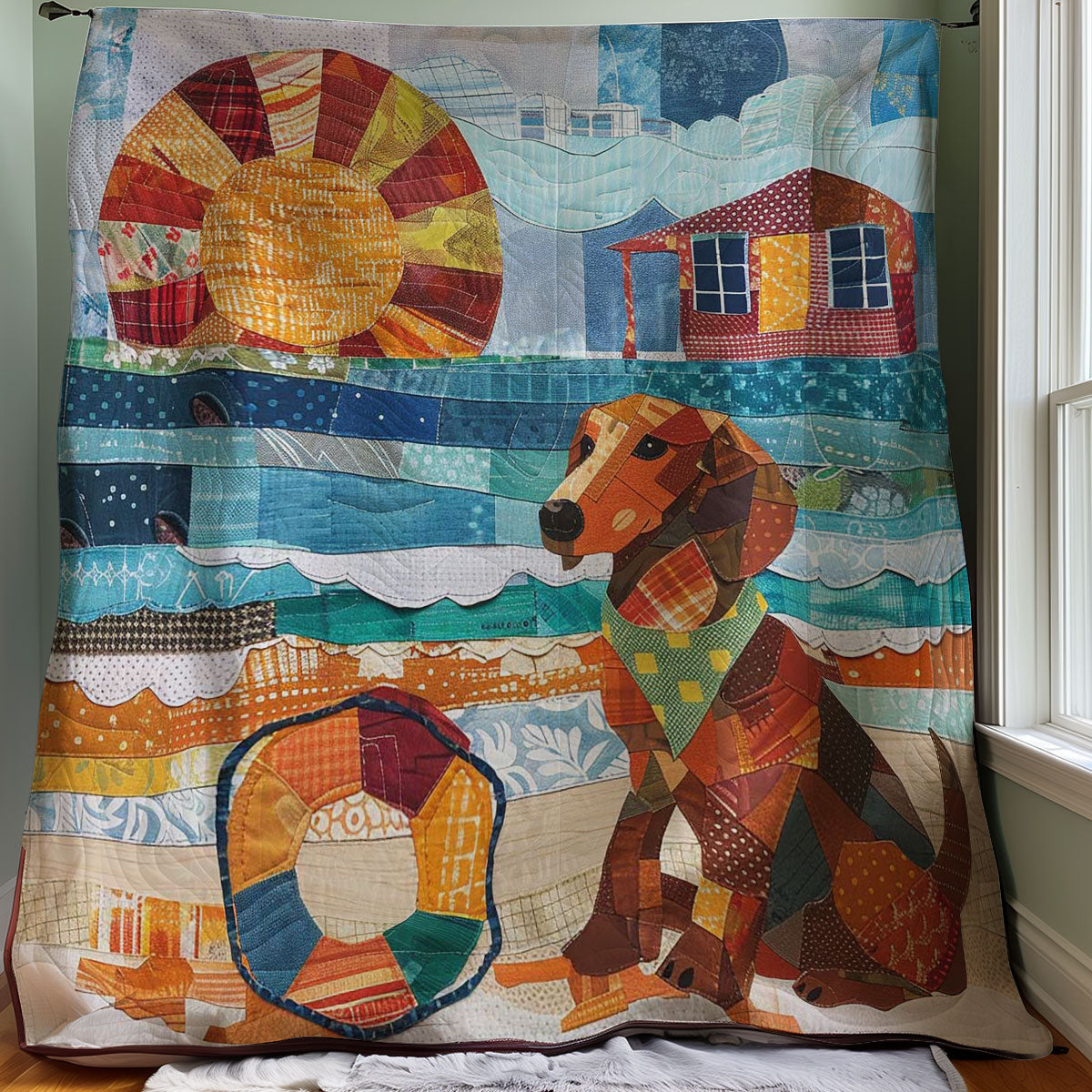 Dog By The Beach WJ3007030CL Quilt