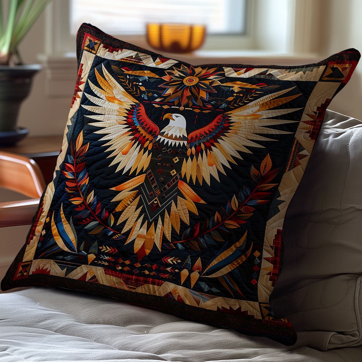 Eagle Native American WJ1010038CL Quilt Pillow Case