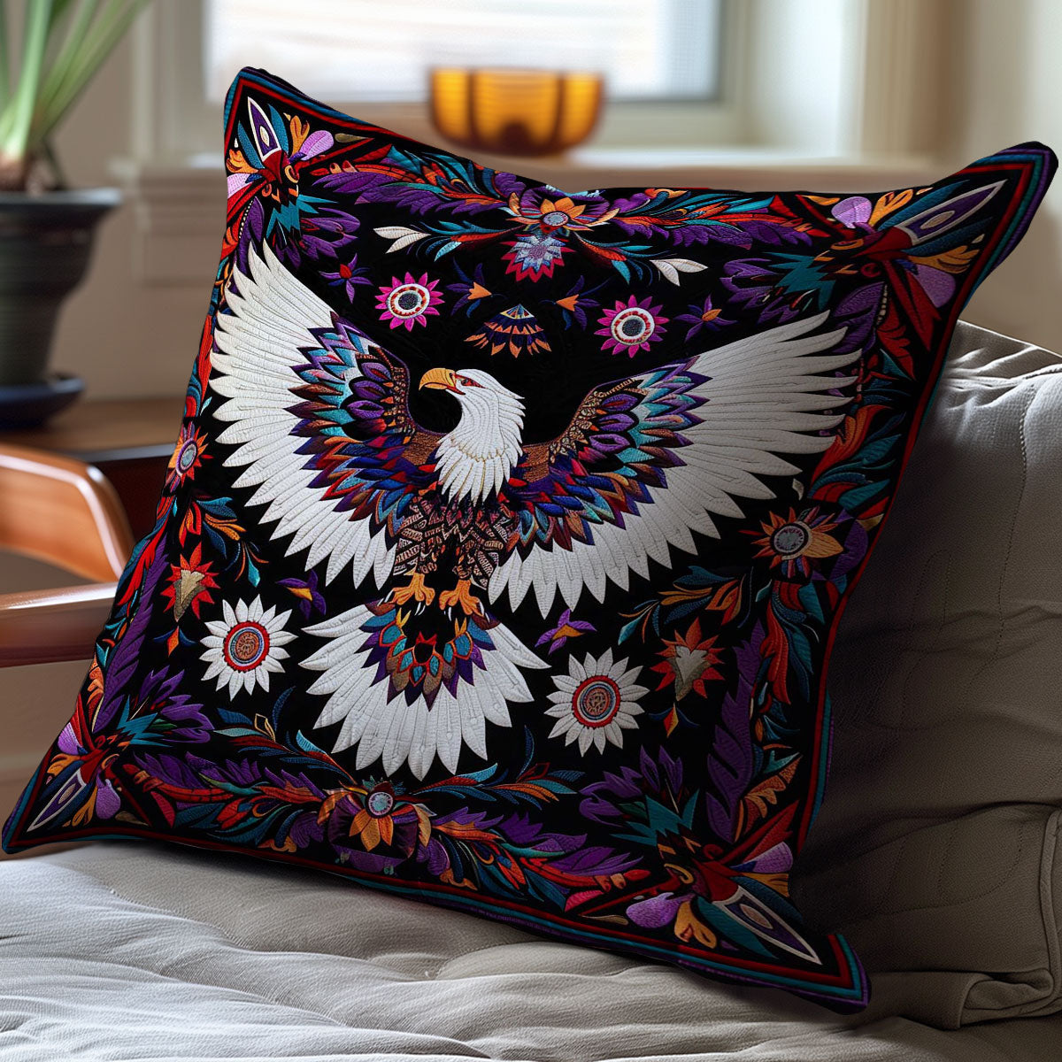 Eagle Native American WJ1409040CL Quilt Pillow Case