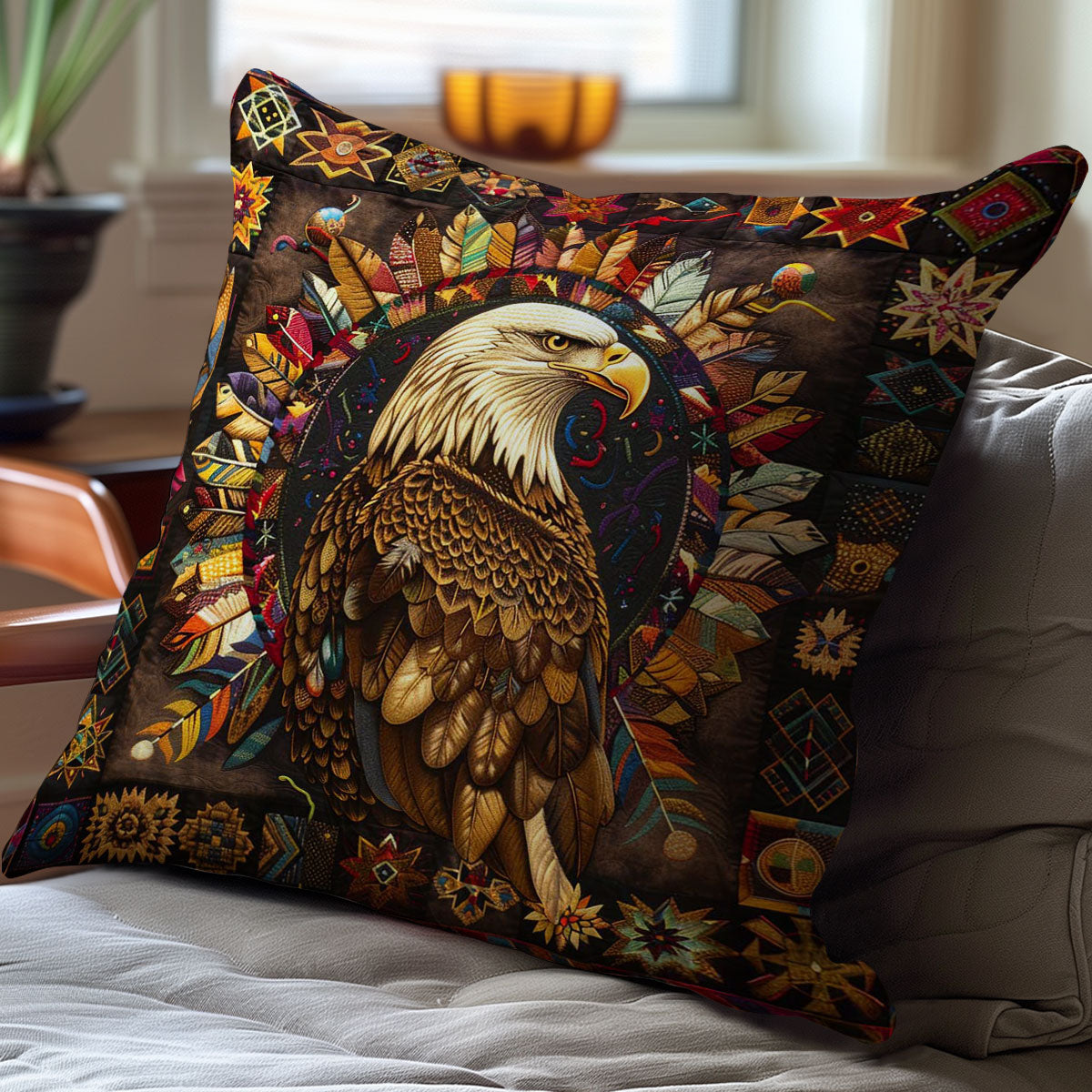 Eagle Native American WJ1607025CL Quilt Pillow Case