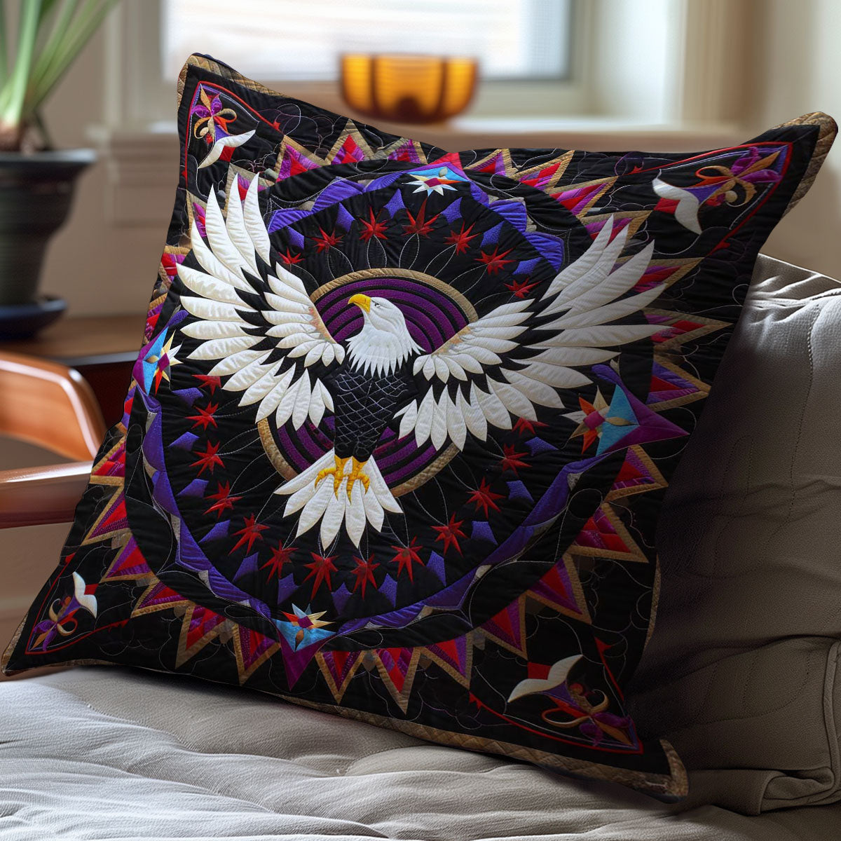 Eagle Native American WJ1907041CL Quilt Pillow Case