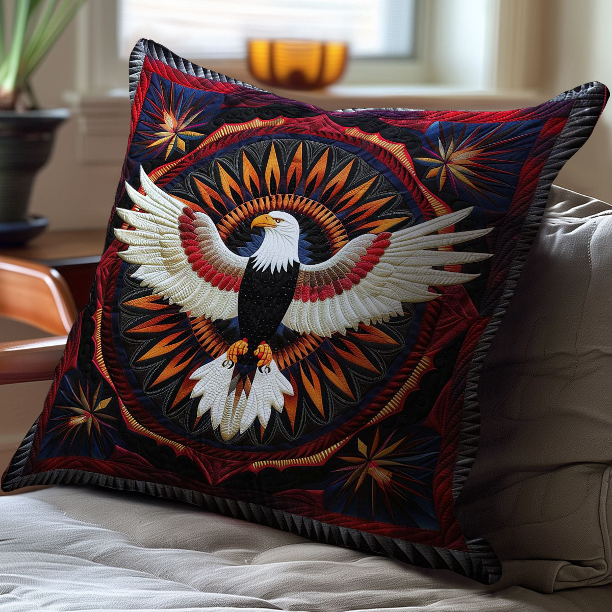 Eagle Native American WJ2607047CL Quilt Pillow Case