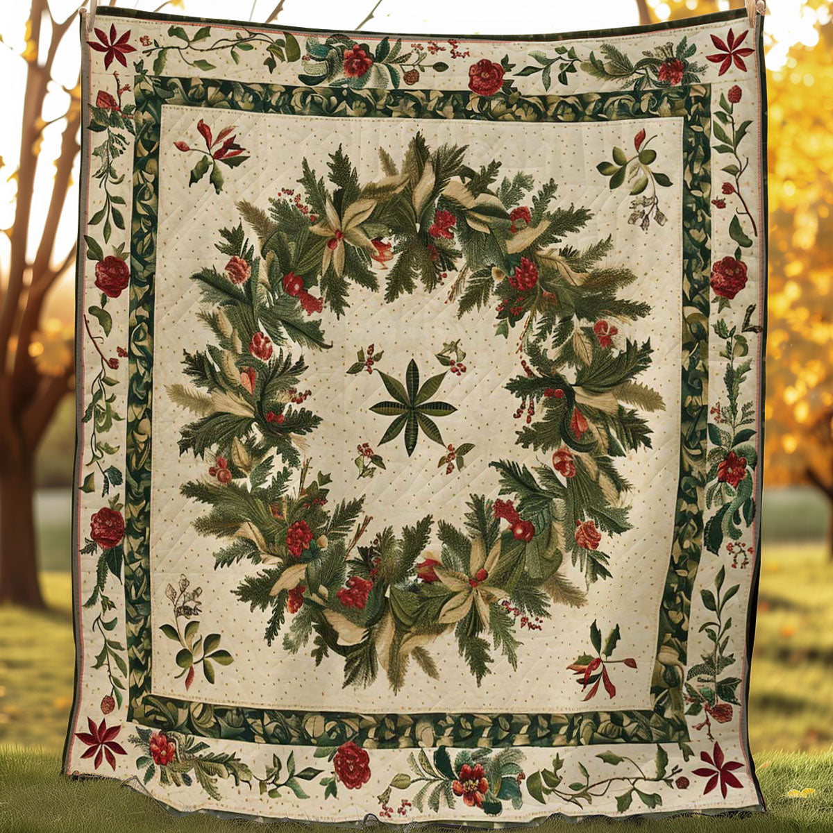 Evergreen Wreath WJ0807008CL Quilt