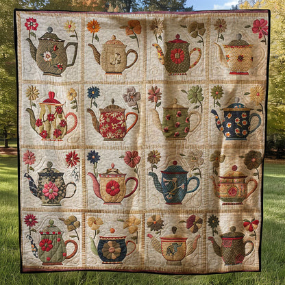 Floral Teapots WJ2307021CL Quilt