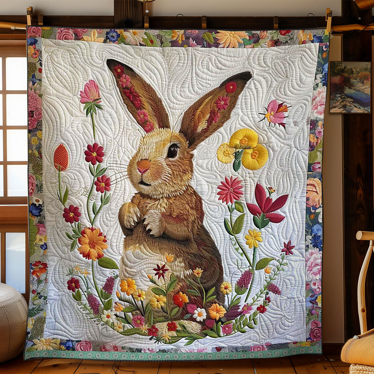 Flower Rabbit WJ2908007CL Quilt