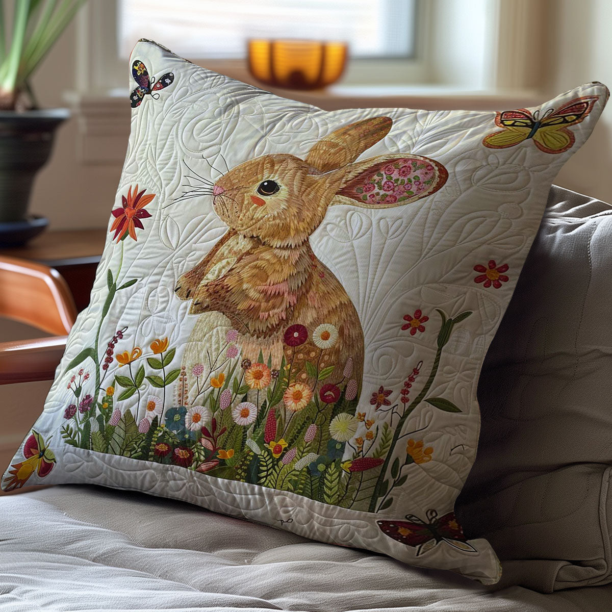 Flower Rabbit WJ2908033CL Quilt Pillow Case