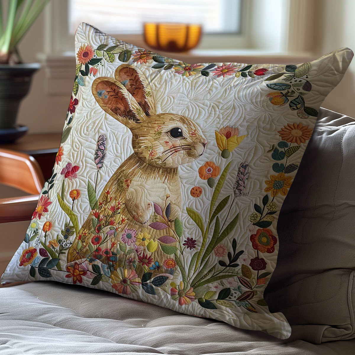 Flower Rabbit WJ3008035CL Quilt Pillow Case