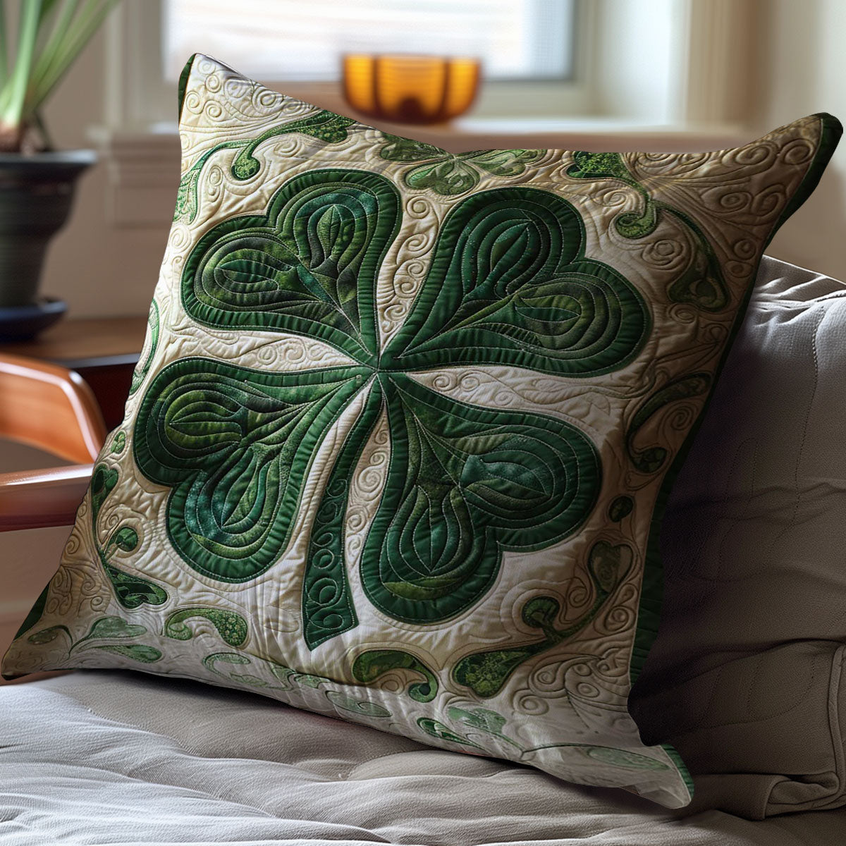 Four-Leaf Clover WJ2007046CL Quilt Pillow Case