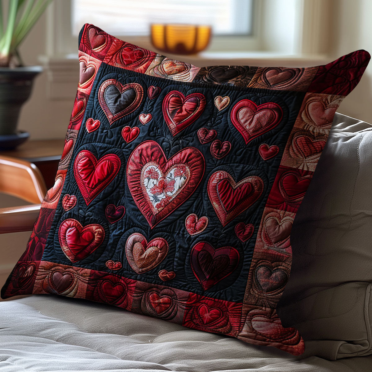 Heart WJ0611034CL Quilt Pillow Case