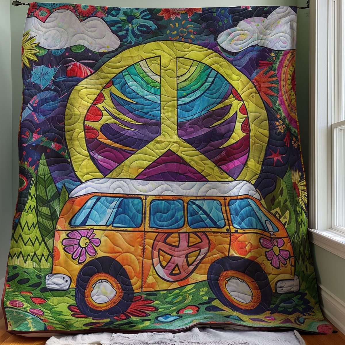 Hippie Hippy Car WJ0308021CL Quilt