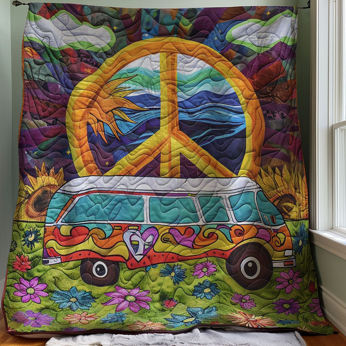 Hippie Hippy Car WJ0308023CL Quilt