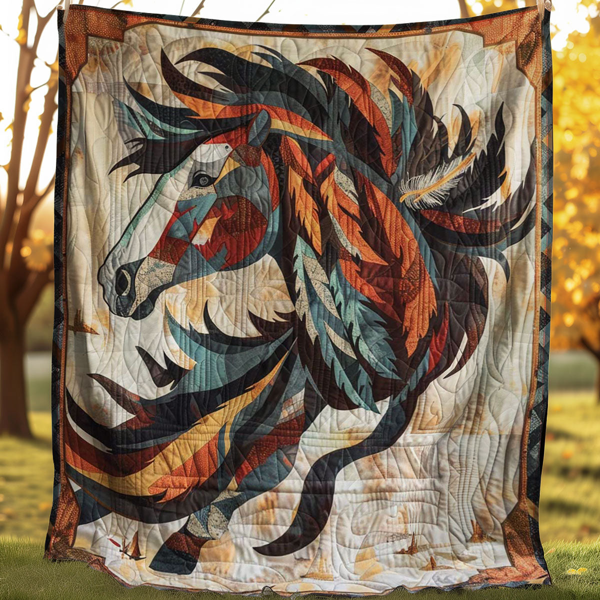 Horse Native American WJ0207003CL Quilt