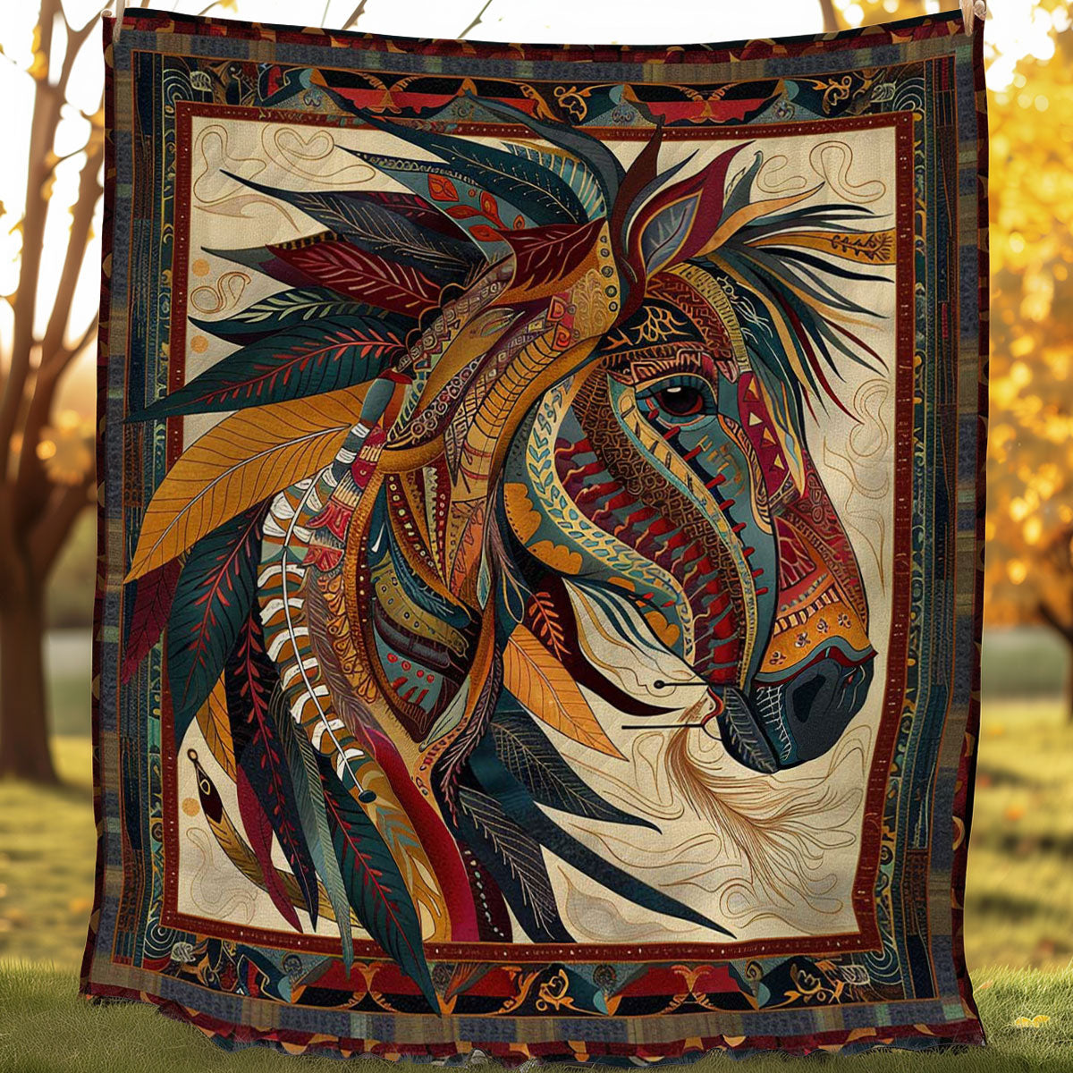 Horse Native American WJ0207004CL Quilt